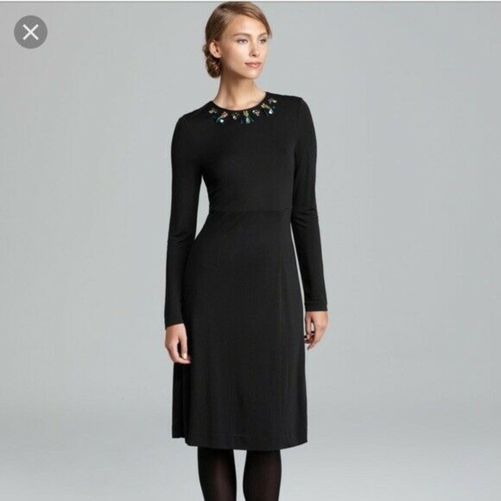 Tory Burch Black dress sz M with Beetle beads